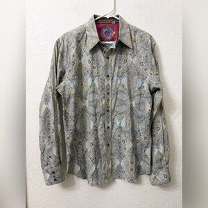 Robert Graham Euro Fit Multicolor Paisley Shirt Flip Cuff - L